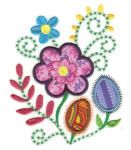 Jacobean Floral Applique Machine Embroidery Designs by JuJu 