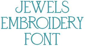 Jewels Embroidery Font | Machine Embroidery Designs by JuJu