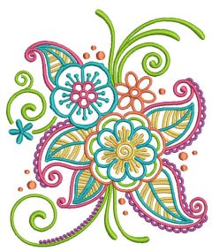 Mehndi Flowers Set 2 Machine Embroidery Designs by JuJu