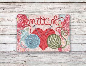 ITH Knitting Mug Rug | Machine Embroidery Designs by JuJu