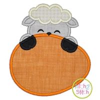 Lamb Egg Peeker Boy Applique | Machine Embroidery Designs by JuJu