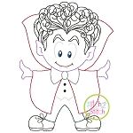 Little Dracula Bean Embroidery | Machine Embroidery Designs by JuJu