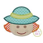 Little Scarecrow Face Boy Applique | Machine Embroidery Designs by JuJu
