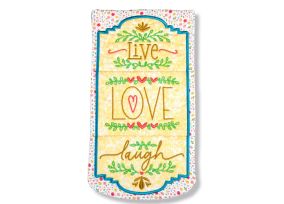 ITH Live Love Laugh Wall Hanging | Machine Embroidery Designs by JuJu