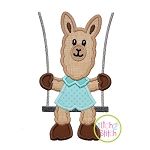 Llama in the Swing Boy Applique | Machine Embroidery Designs by JuJu