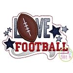 Love Football Applique | Machine Embroidery Designs by JuJu