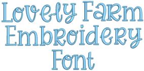 Lovely Farm Font Digital Embroidery Machine Designs by JuJu