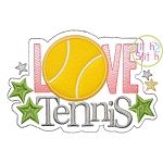 Love Tennis Applique | Machine Embroidery Designs by JuJu