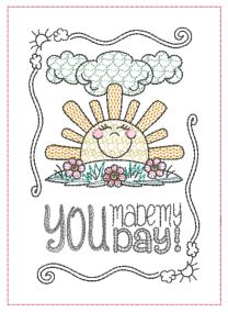 Made My Day Greeting Card | Machine Embroidery Designs by JuJu