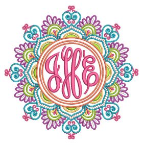 Marvelous Mandala Monogram Frames Machine Embroidery Designs by JuJu