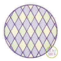 Mardi Gras Diamonds Circle Frame Sketch | Machine Embroidery Designs by JuJu