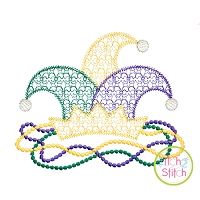 Mardi Gras Hat Beads Motif Embroidery Design | Machine Embroidery Designs by JuJu