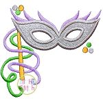 Mardi Gras Mask 2 Applique | Machine Embroidery Designs by JuJu