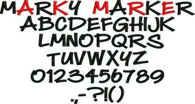 Marky Marker Embroidery Font | Machine Embroidery Designs by JuJu