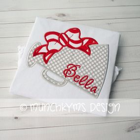 Megaphone Bow Applique | Machine Embroidery Designs by JuJu
