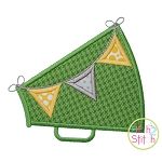 Megaphone Pennant 2 Applique | Machine Embroidery Designs by JuJu