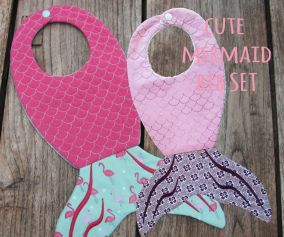 Mermaid Bib | Machine Embroidery Designs by JuJu