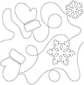 Mittens Snowflakes End-to-End Quilting | Machine Embroidery Designs by JuJu
