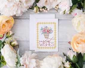 Best Wishes Greeting Cards 2 | Machine Embroidery Designs by JuJu