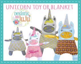 Unicorn Cuddle Toy | Machine Embroidery Designs by JuJu