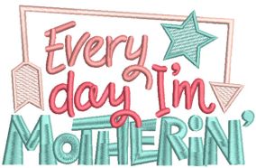 Mom's Life Word Art 2 Machine Embroidery Designs by JuJu