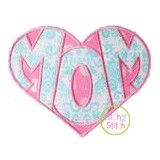 Mom Heart Applique | Machine Embroidery Designs by JuJu