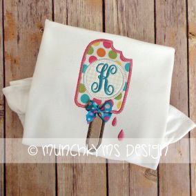 Popsicle Monogram Frame | Machine Embroidery Designs by JuJu