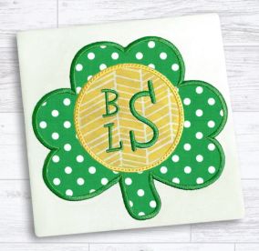 Monogram Circle Shamrock Frame | Machine Embroidery Designs by JuJu