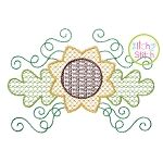 Sunflower Swirl Motif Embroidery | Machine Embroidery Designs by JuJu