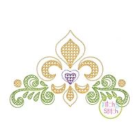 Swirly Fleur De Lis Motif Embroidery | Machine Embroidery Designs by JuJu