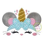 Mouse Unicorn Horn Applique | Machine Embroidery Designs by JuJu