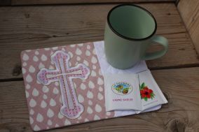 Mug Rug With Cross 1 | Machine Embroidery Designs by JuJu