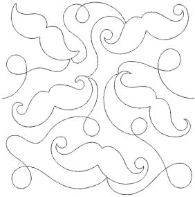 Mustaches End-to-End Quilting Embroidery Design | Machine Embroidery Designs by JuJu