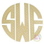 Natural Circle Monogram Applique Font | Machine Embroidery Designs by JuJu