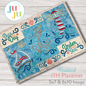 ITH Nautical Placemat | Machine Embroidery Designs by JuJu