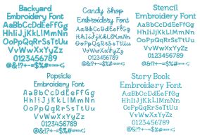 Quarter Inch Font Bundle 11 | Machine Embroidery Designs by JuJu