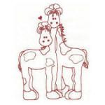 Noah's Ark Redwork Machine Embroidery Designs by JuJu