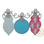 Ornament Trio Applique | Machine Embroidery Designs by JuJu