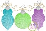 Ornament Trio Sketch Embroidery | Machine Embroidery Designs by JuJu