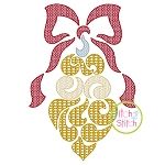 Swirly Ornament with Bow Motif Embroidery | Machine Embroidery Designs by JuJu