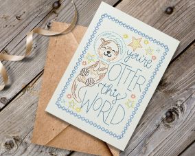Encouragement Greeting Cards | Machine Embroidery Designs by JuJu