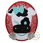 Oval Cow Girl Applique | Machine Embroidery Designs by JuJu