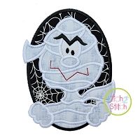 Oval Mummy Boy Applique | Machine Embroidery Designs by JuJu