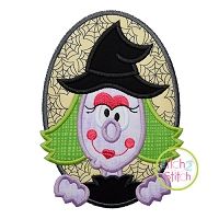 Oval Witch Applique | Machine Embroidery Designs by JuJu