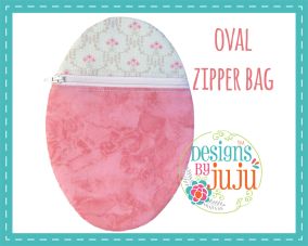 Oval Zipper Pouch | Machine Embroidery Designs by JuJu
