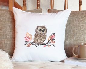 Harvest Owl Vintage Sketch | Machine Embroidery Designs by JuJu	