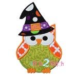 Halloween Owl Witch Applique | Machine Embroidery Designs by JuJu