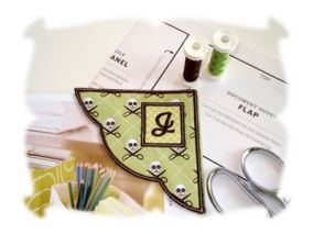 Monogrammed Corner Bookmarks | Machine Embroidery Designs by JuJu