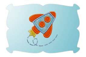 Rocketship Applique | Machine Embroidery Designs by JuJu