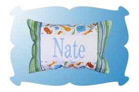 Pieced Name Pillow | Machine Embroidery Designs by JuJu